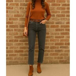 Levi's 501 Button Fly Dark Wash Raw‎ Hem Denim Jeans Size 29